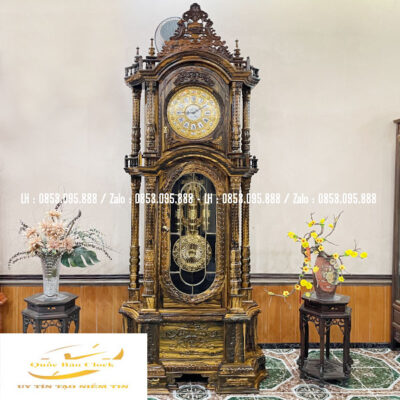 đồng hồ cây gỗ mun hoa