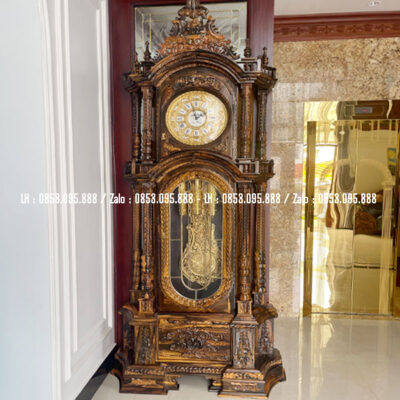 Đồng Hồ Cây Gỗ Mun Hoa